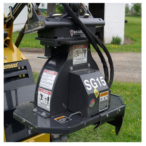 bradco skid steer stump grinder|stump grinder drill attachment.